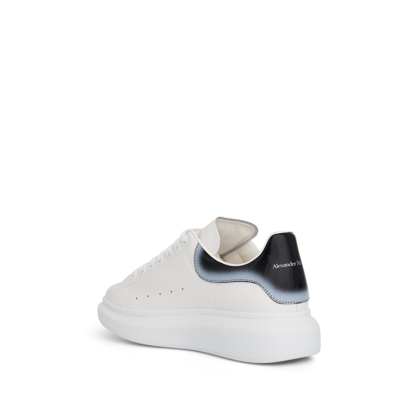 Larry Layered Heel Sneaker in White/Black/Silver