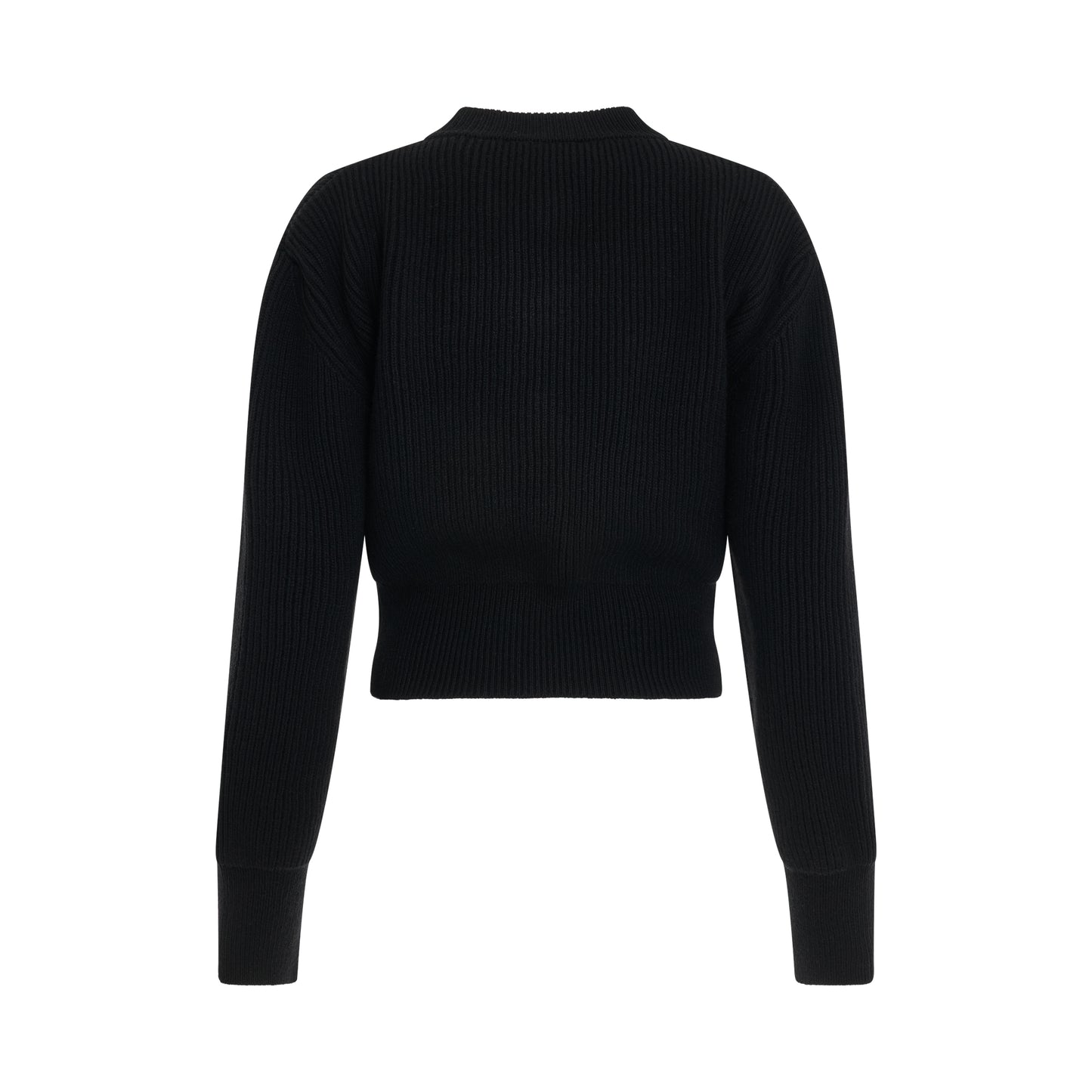 Round Neck Cocoon Sweater in Black