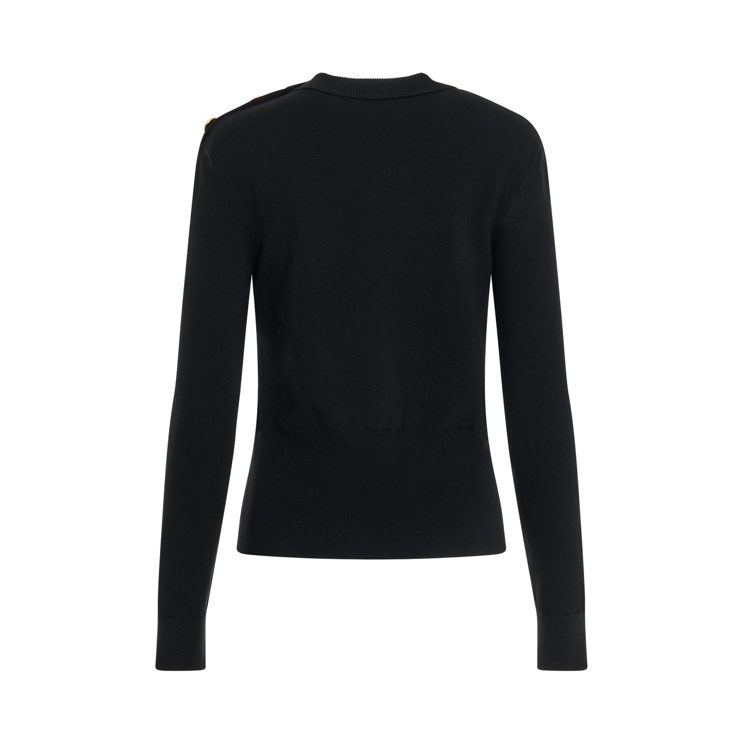 Drop Hem Knit Sweater in Black