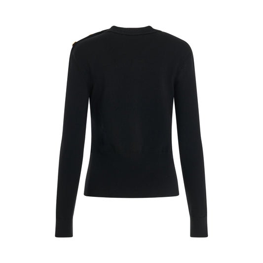 Drop Hem Knit Sweater in Black