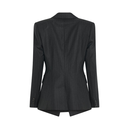 Sharp Peplum Jacket in Dark Grey