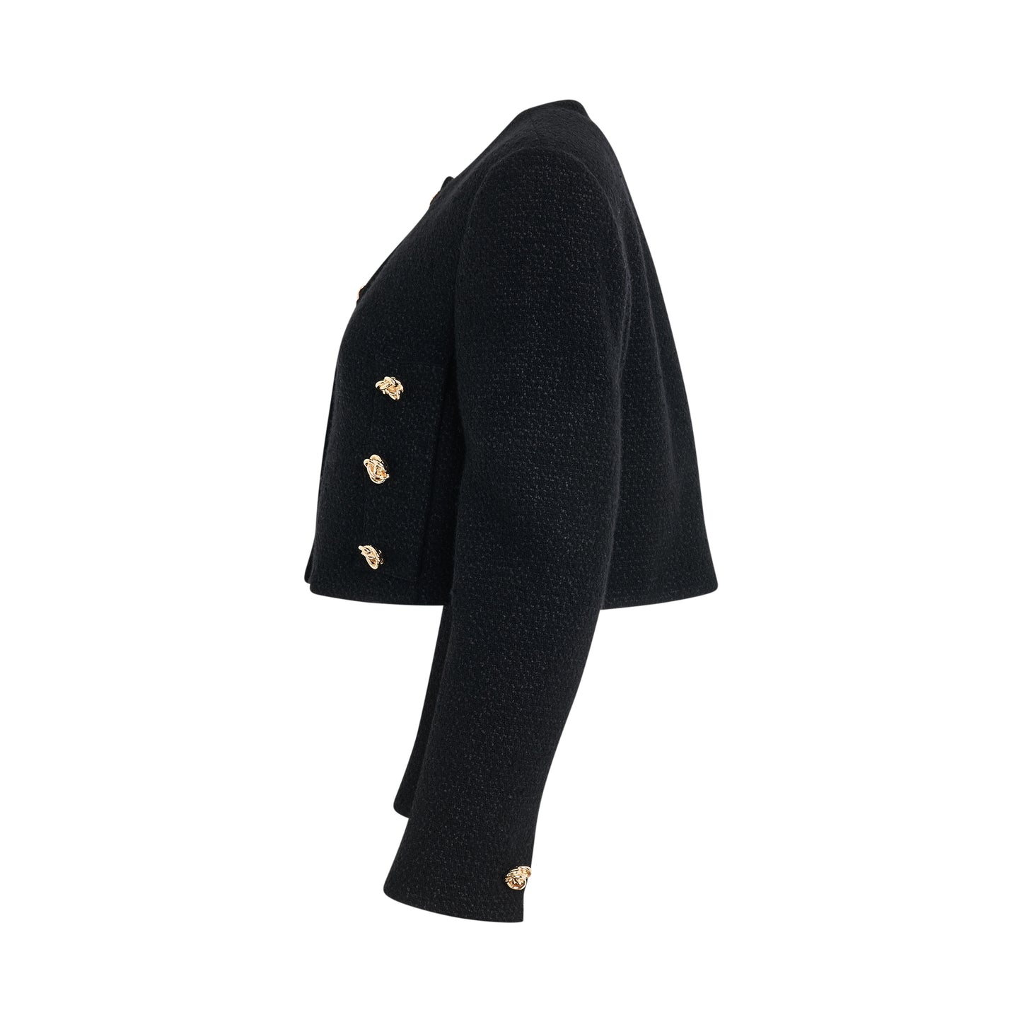 Boxy Tweed Jacket in Black
