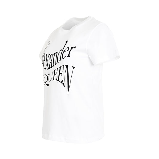 Warped Print T-Shirt in White