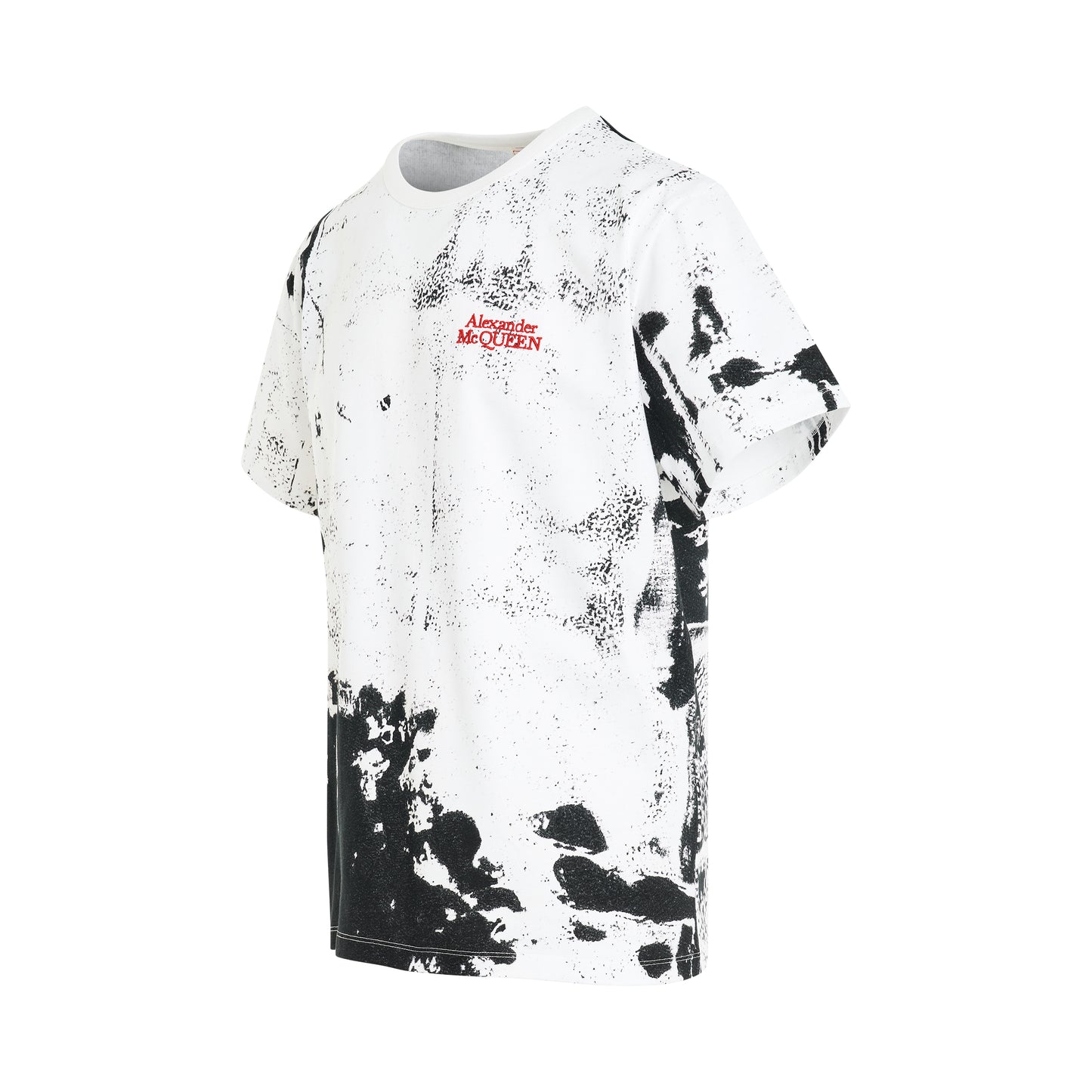 Abstract Print T-Shirt in White/Black