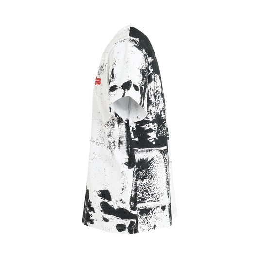 Abstract Print T-Shirt in White/Black