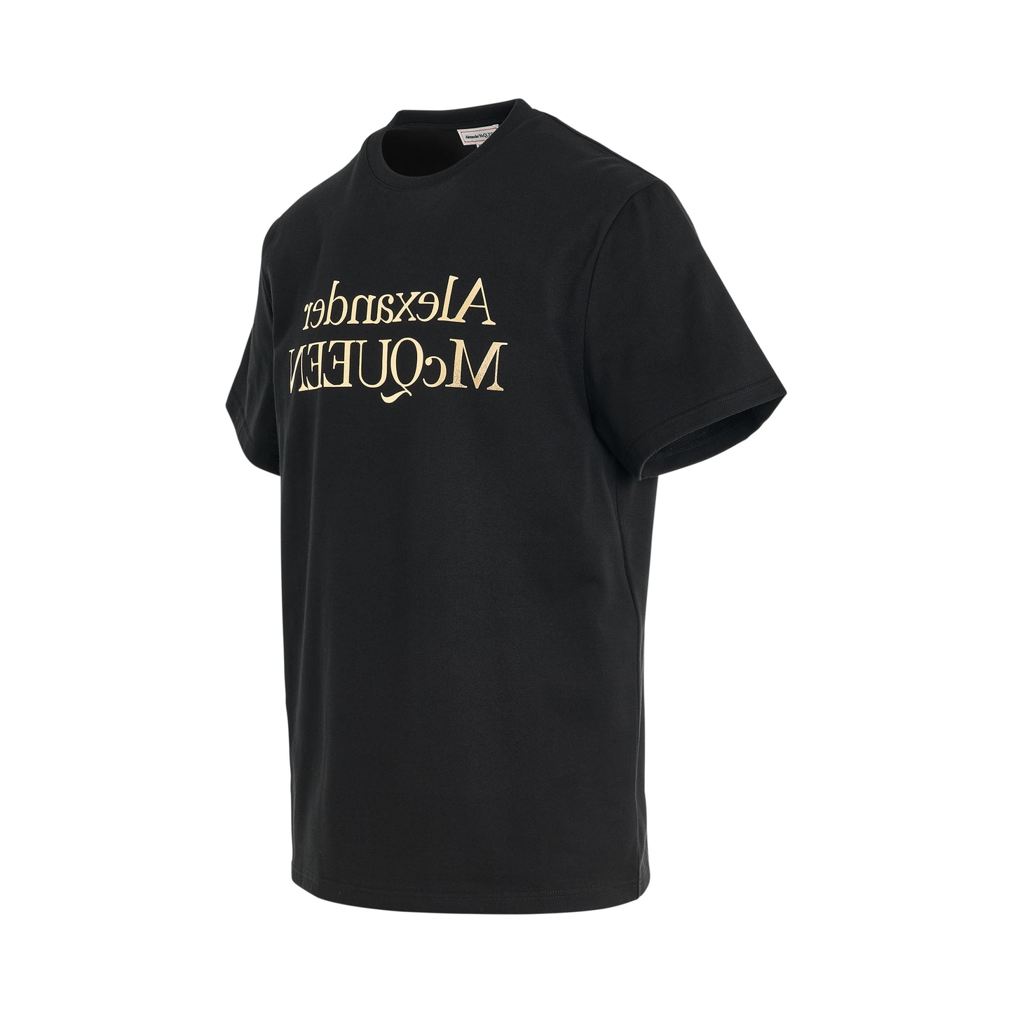 Foil Print T-Shirt in Black/Gold