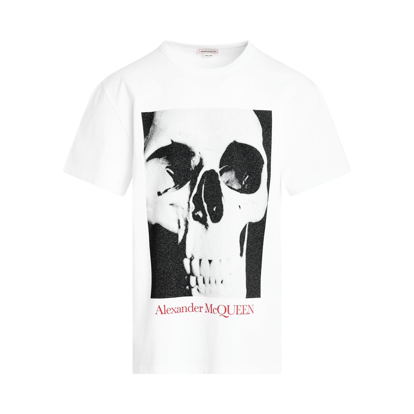Skull Photo Print T-Shirt in White/Black