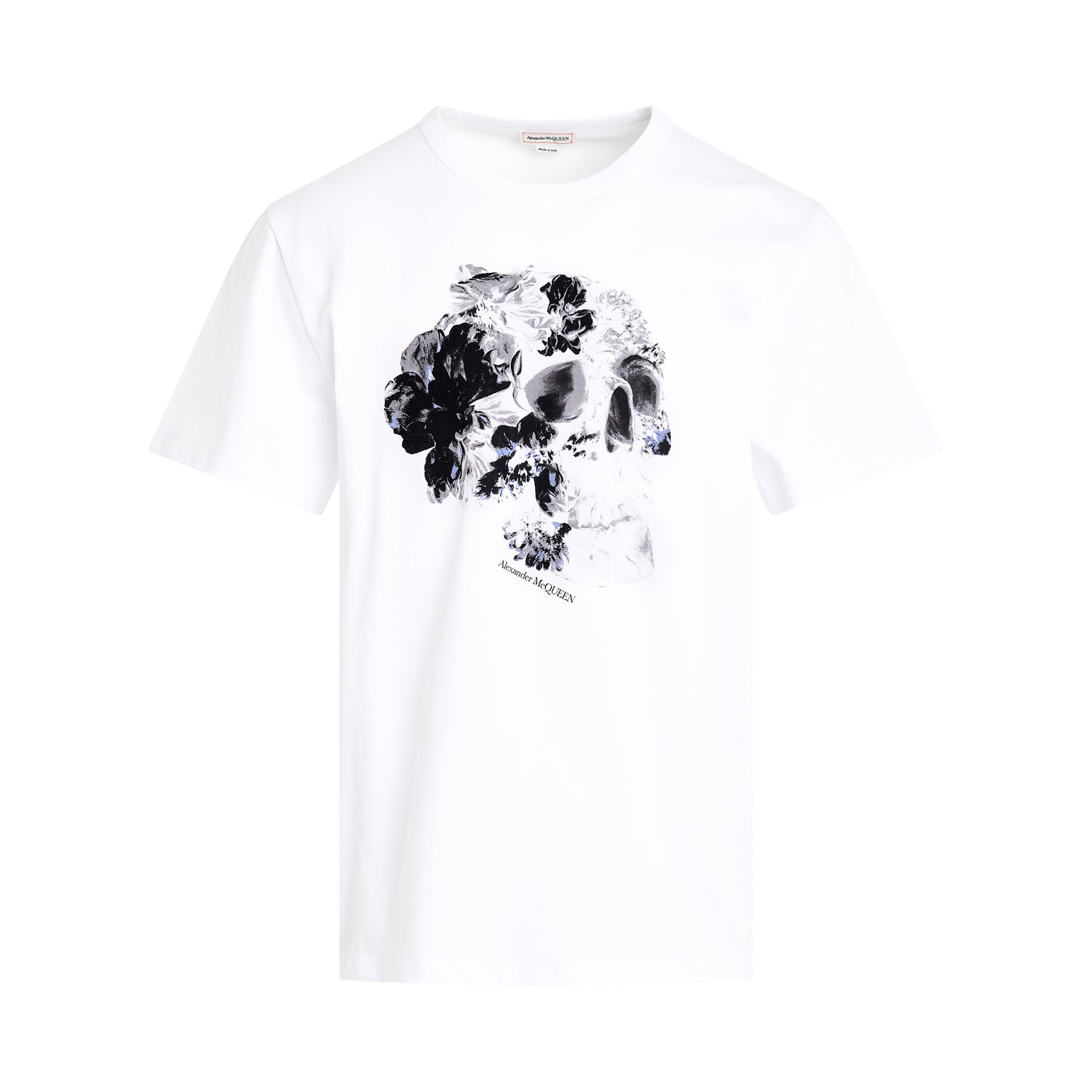 Dutch Floral Print T-Shirt in White/Black