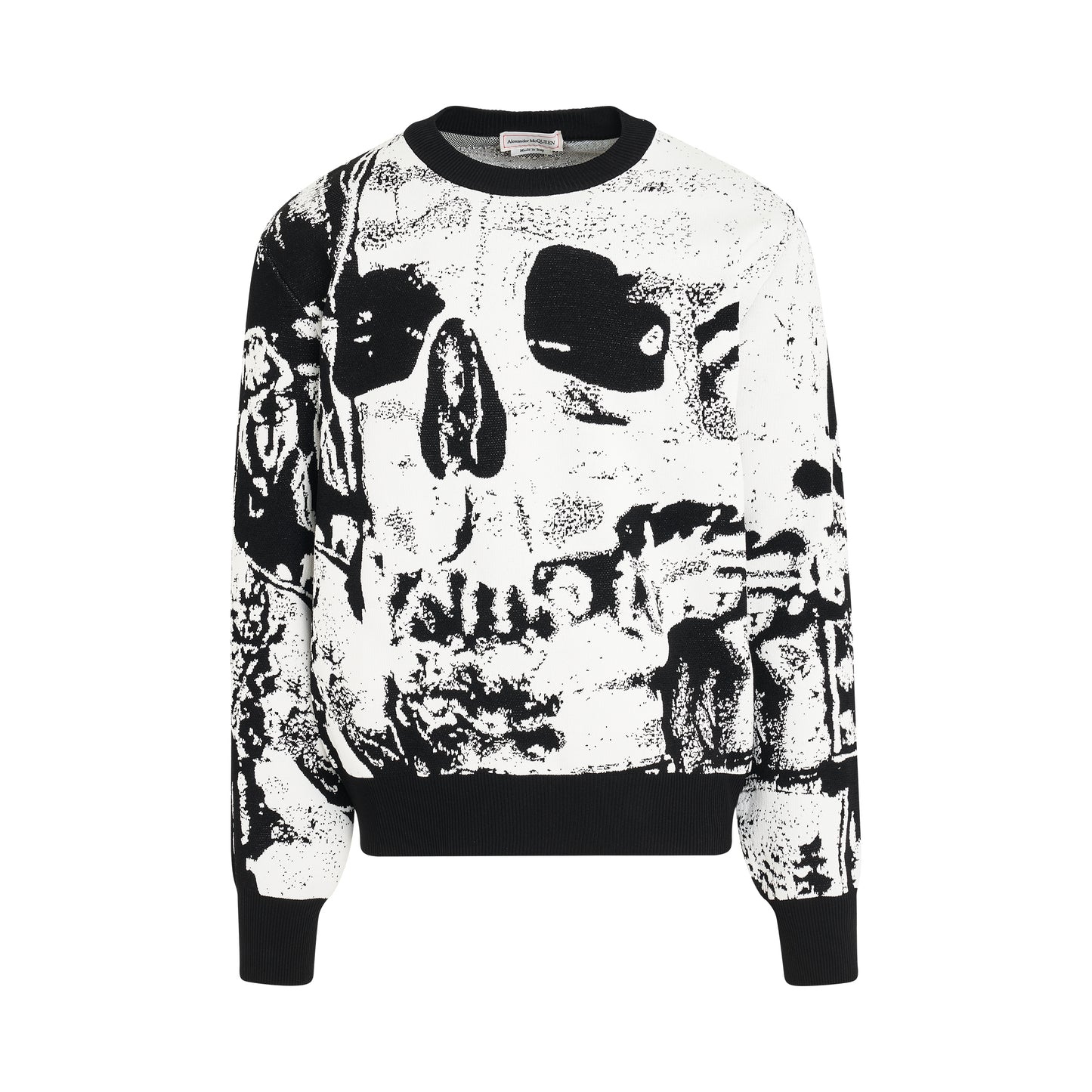 Skull Print Sweatshirt in Ivory/Black