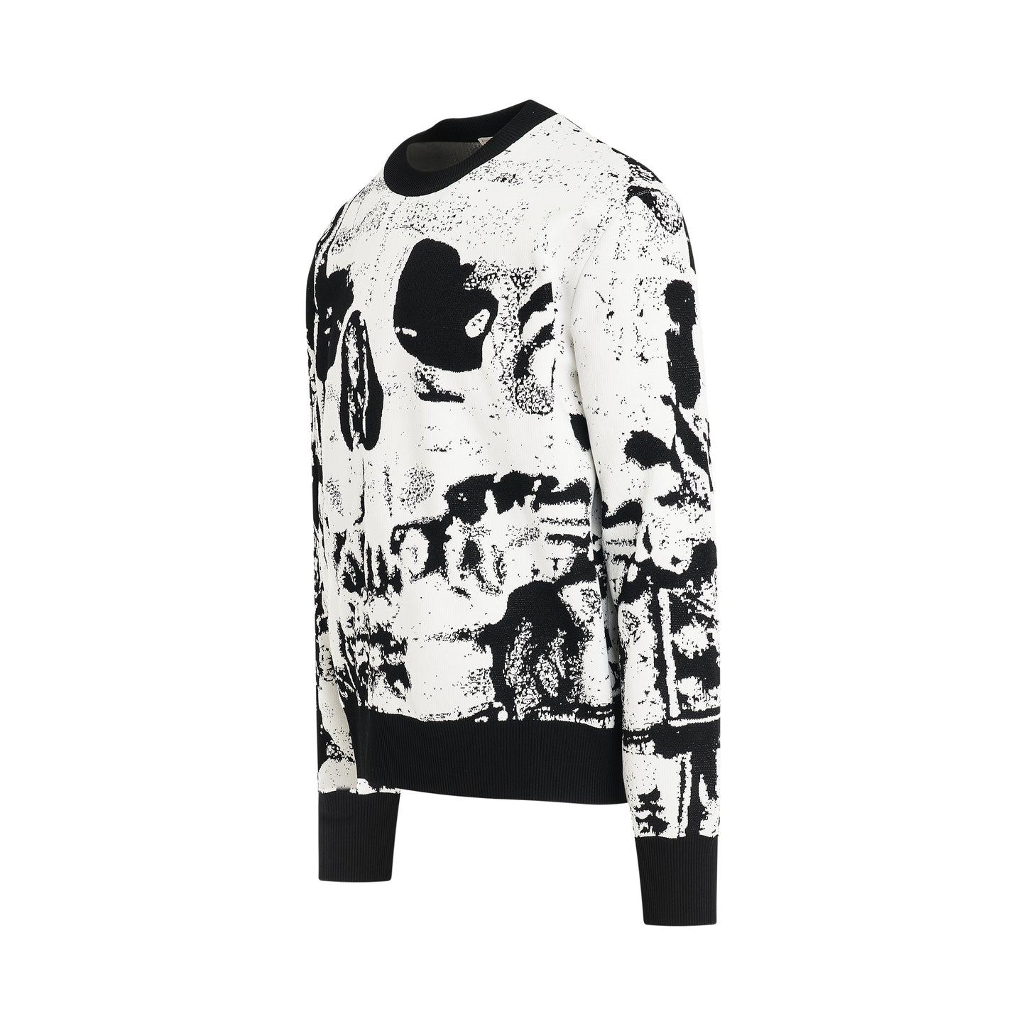 Skull Print Sweatshirt in Ivory/Black