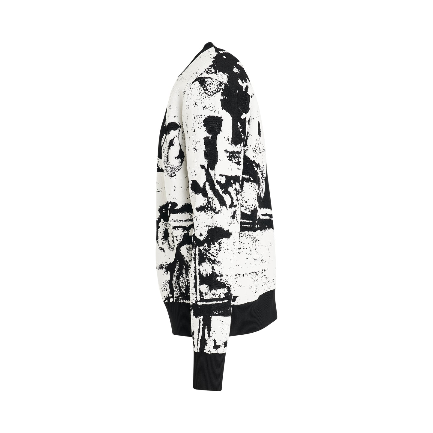 Skull Print Sweatshirt in Ivory/Black