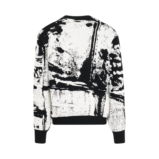 Skull Print Sweatshirt in Ivory/Black