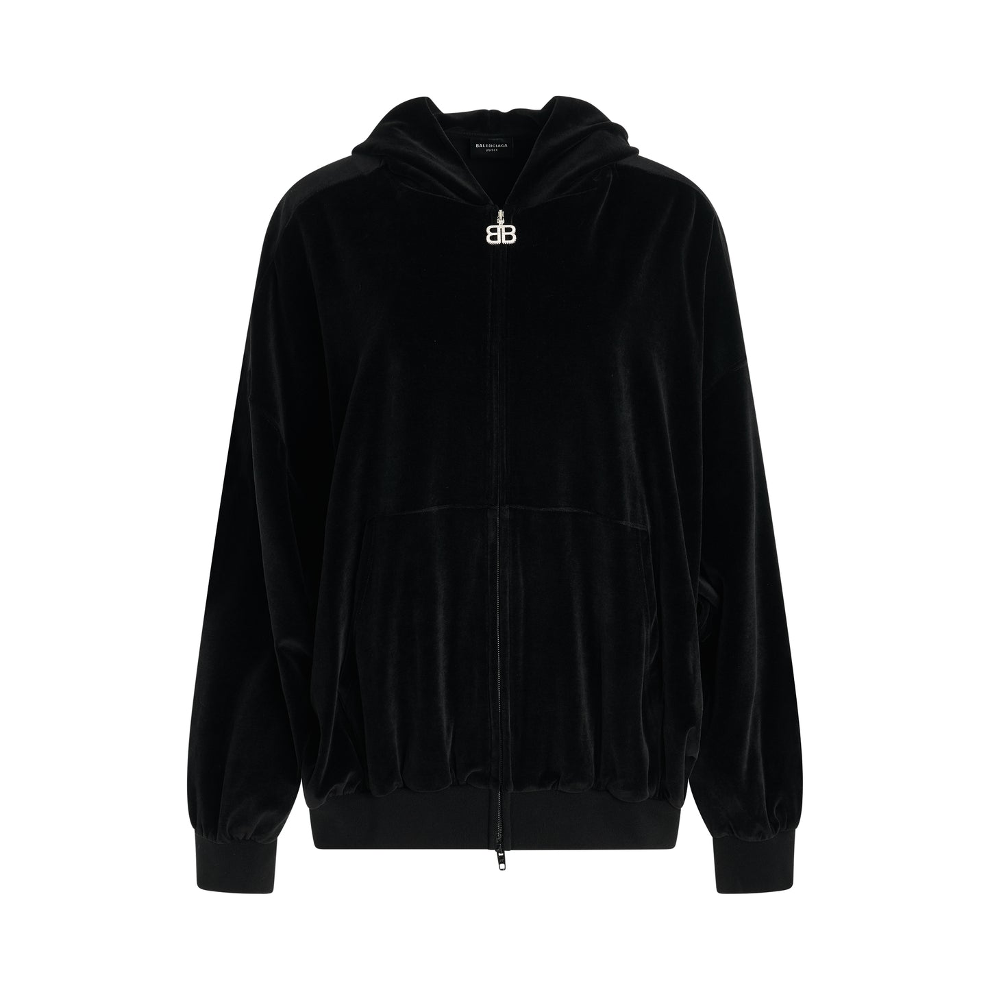 Oversized Zip-Up Hoodie in Black