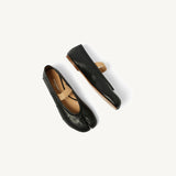 Tabi Ballerina Flat Elastic Band in Black/Nude Top View | MAISON MARGIELA