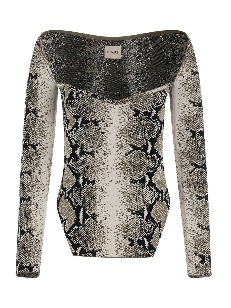 Maddy Bustier Long Sleeve Top in Roccia