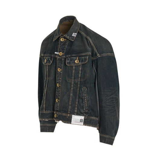 Combination Denim Jacket in Indigo