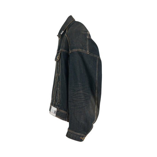 Combination Denim Jacket in Indigo