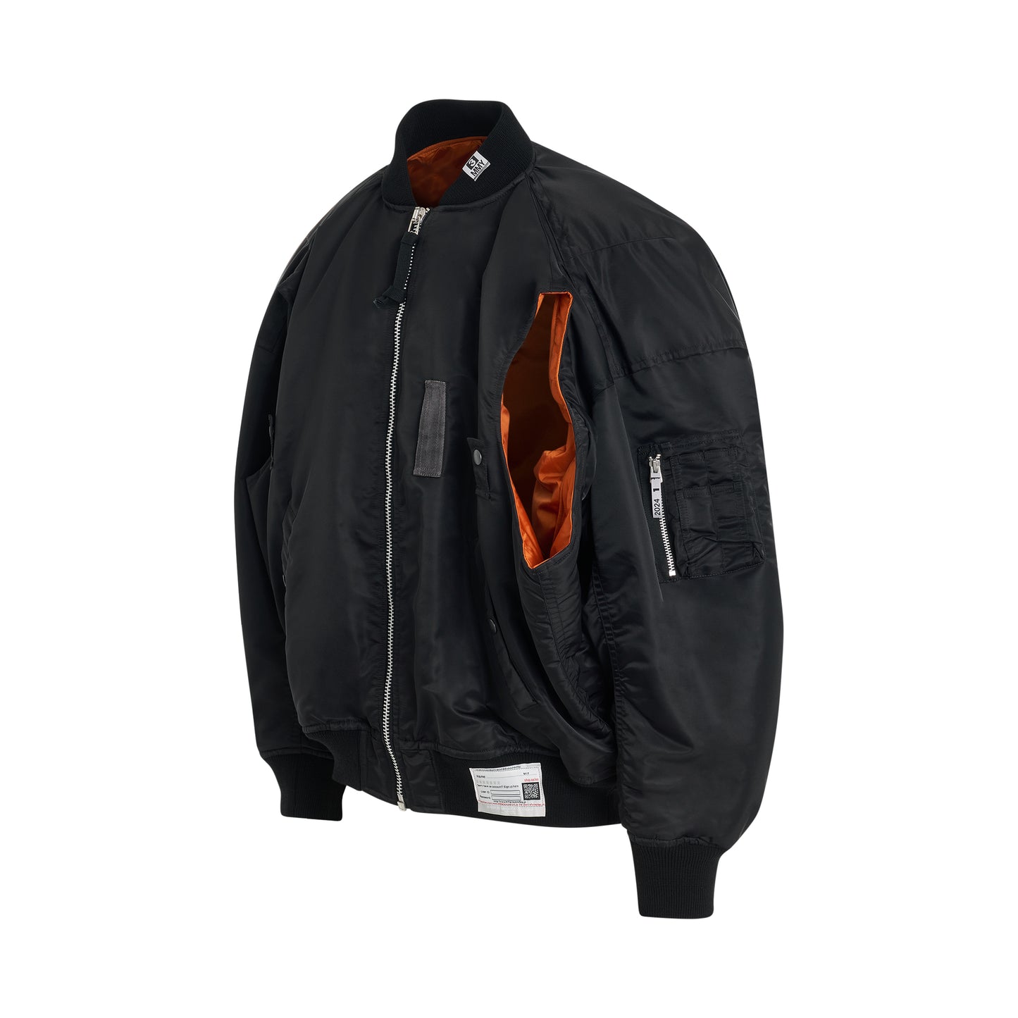 Double Armhole Ma-1 Jacket in Black