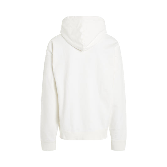 Smiley Face Printed Hoodie in White