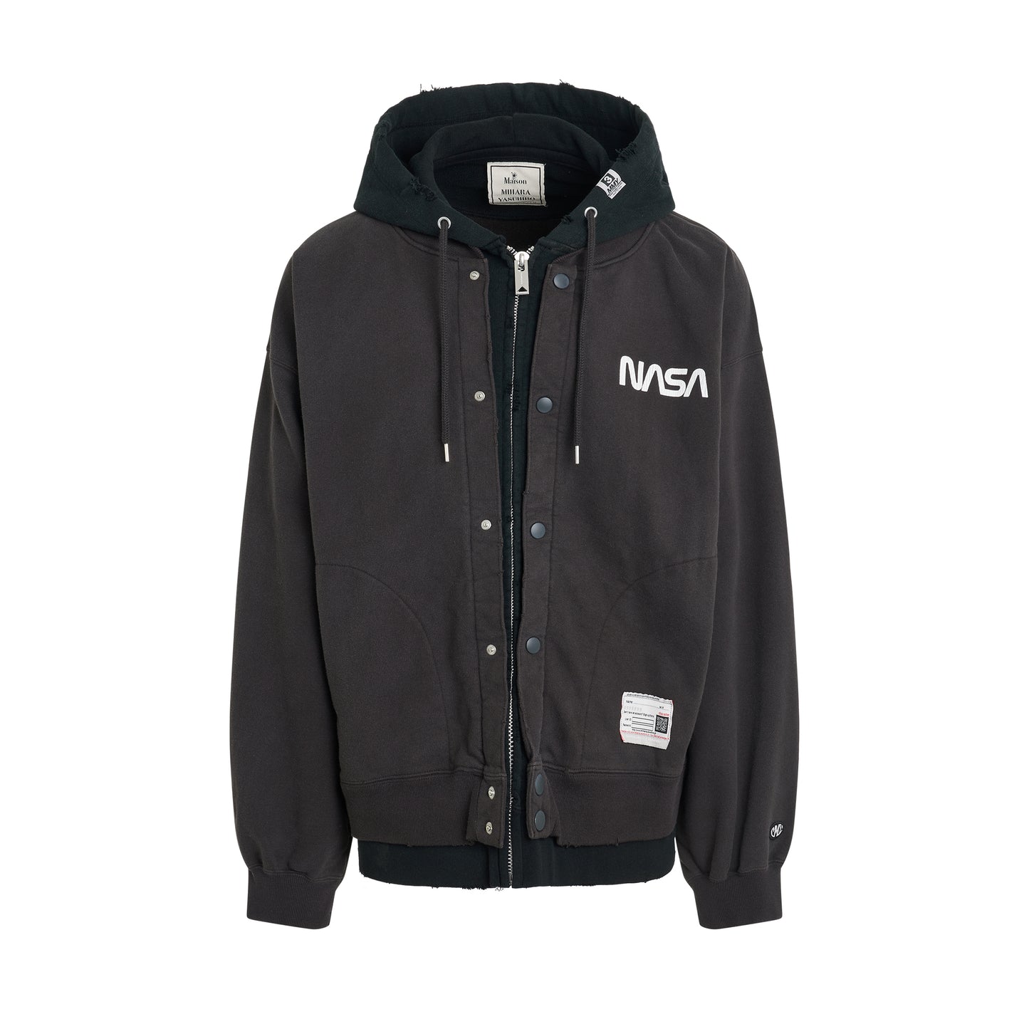 Layered Nasa Logo Parka in Black