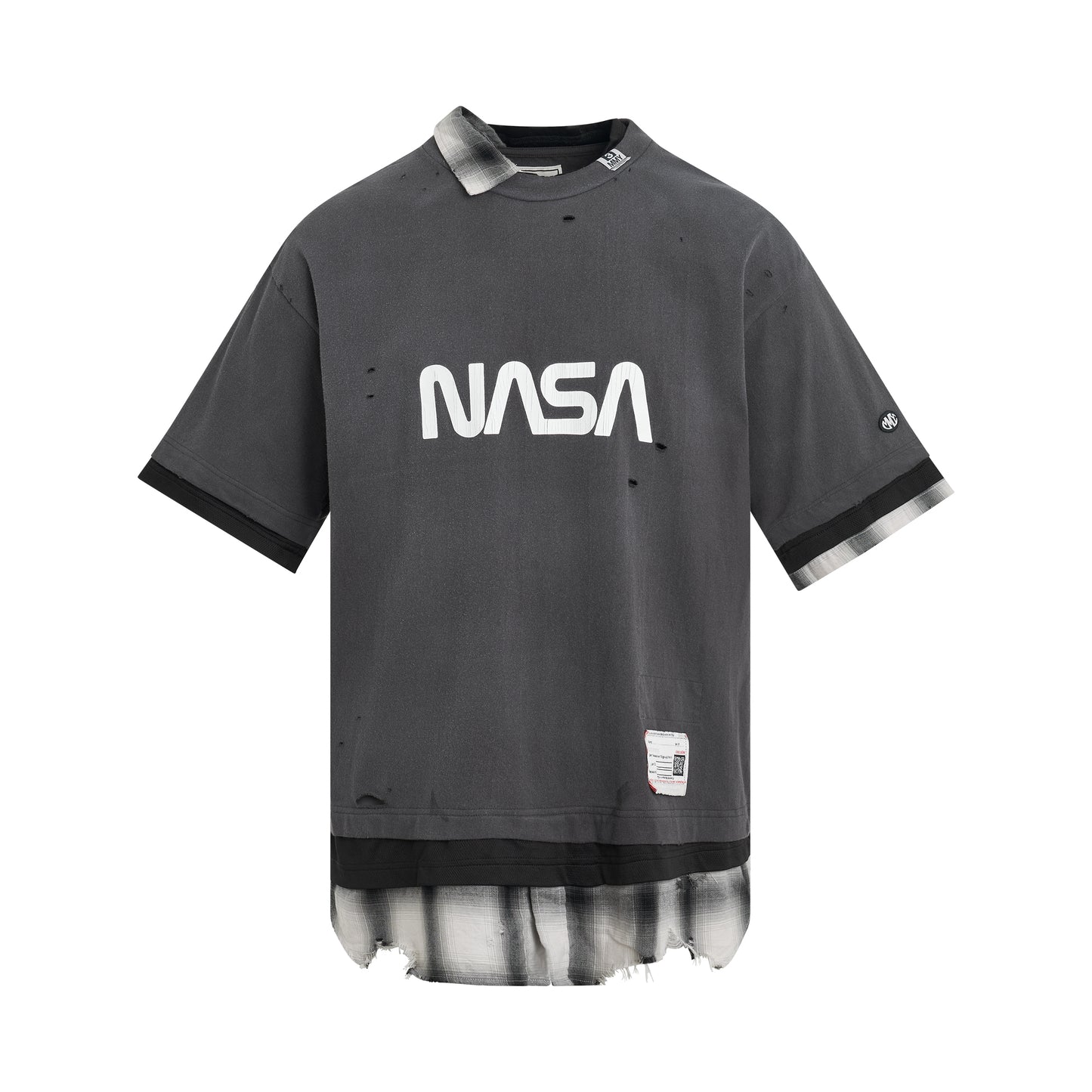 Nasa Logo Triple Layered T-Shirt in Black
