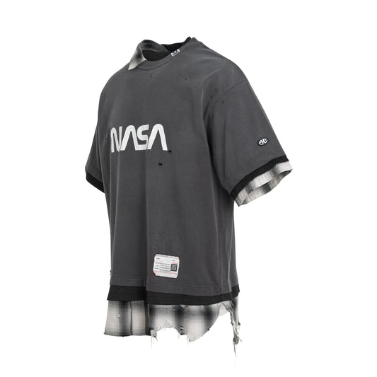 Nasa Logo Triple Layered T-Shirt in Black