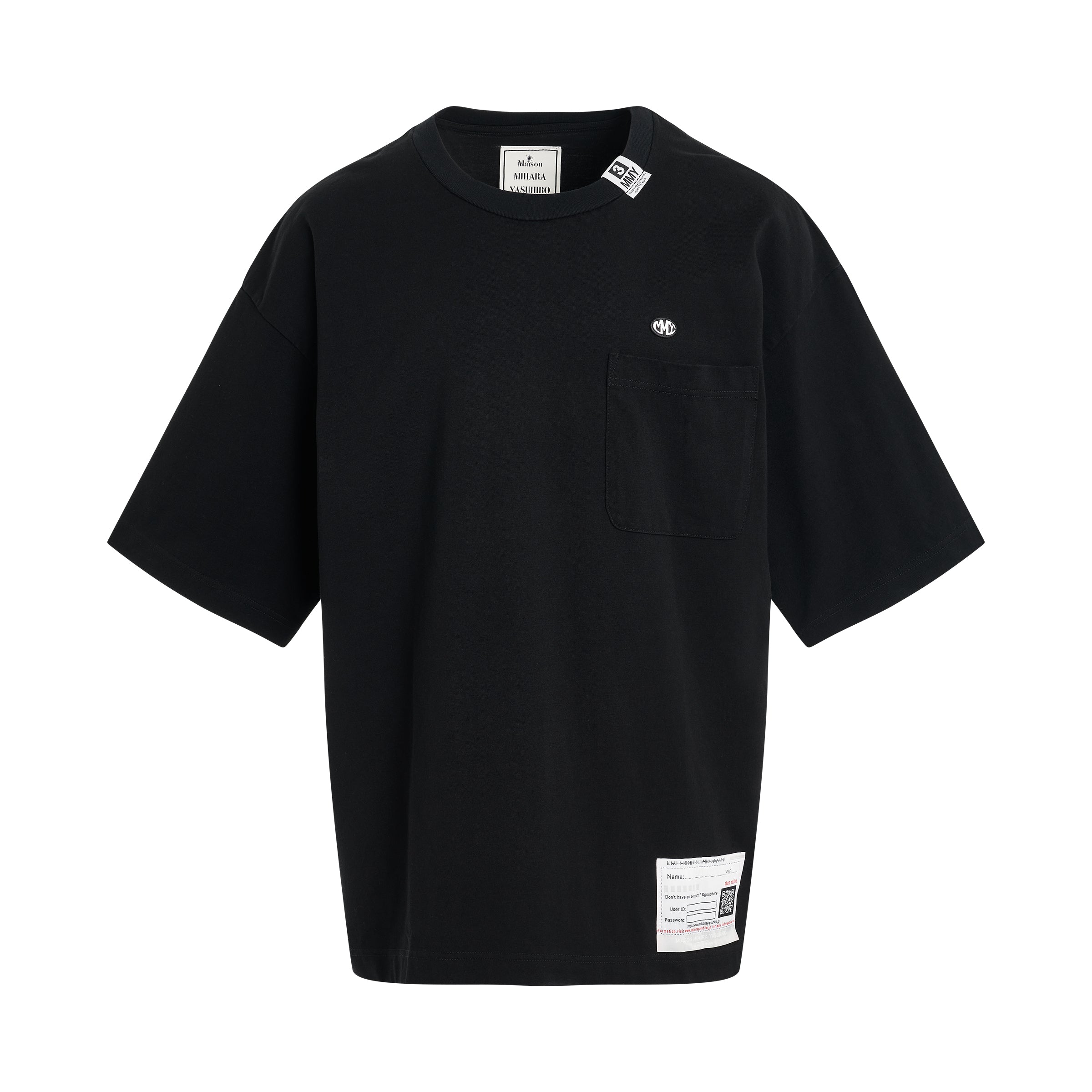 Lo-Fi Back Print Pocket T-Shirt in Black