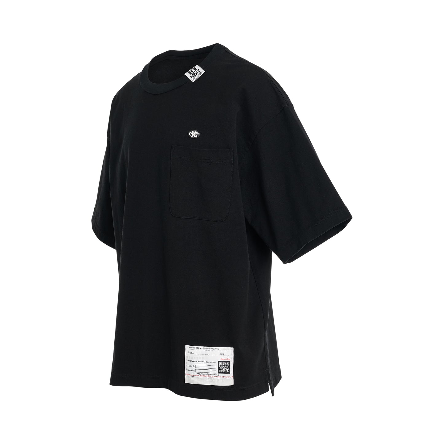 Lo-Fi Back Print Pocket T-Shirt in Black