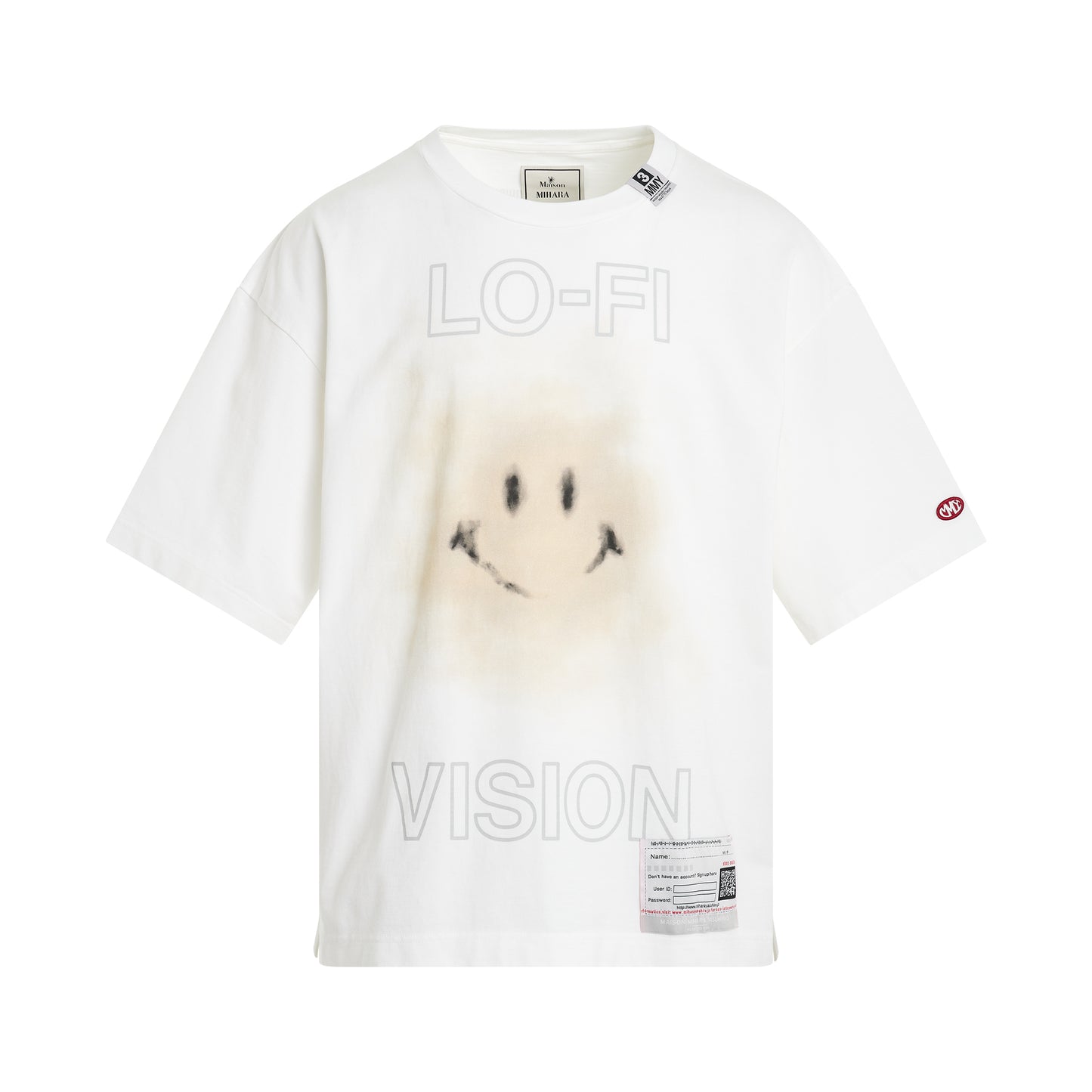 Smiley Face Printed T-Shirt in White