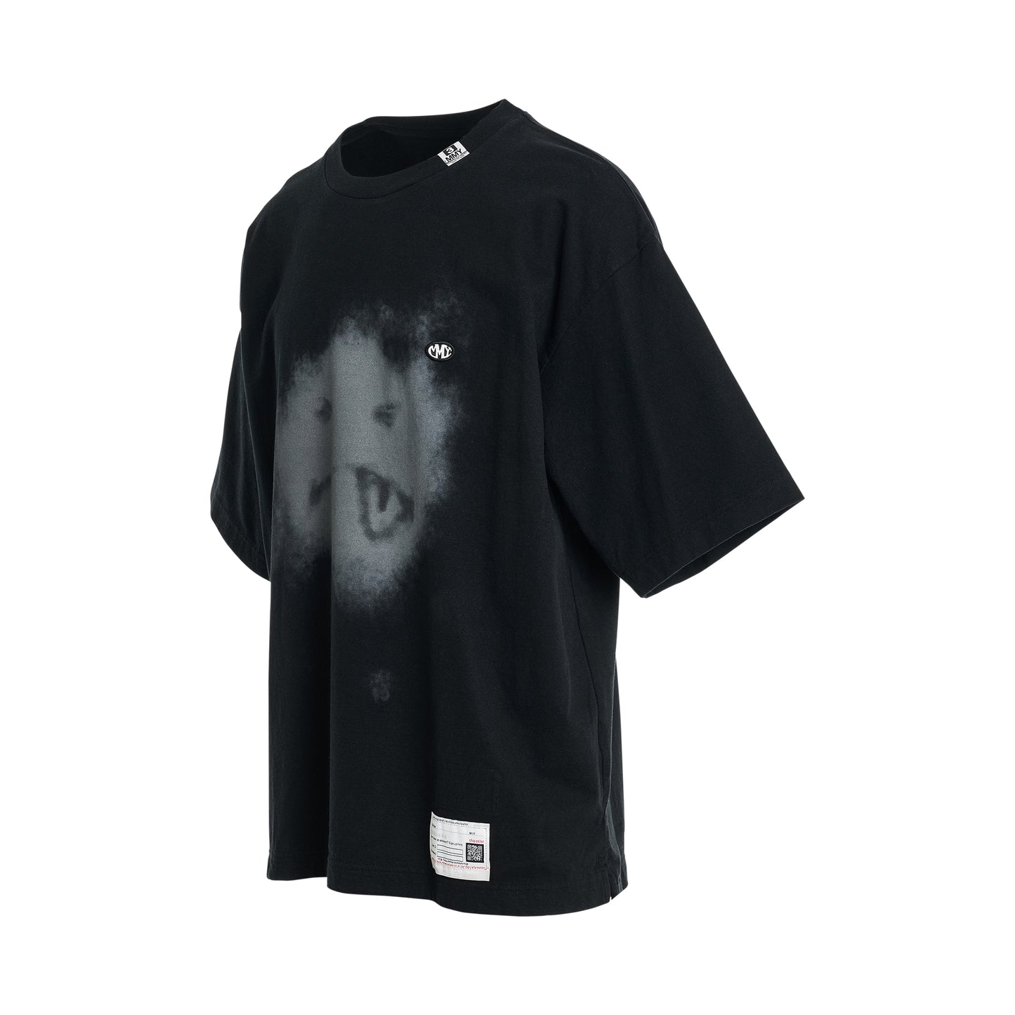 Sad Face Printed T-Shirt in Black