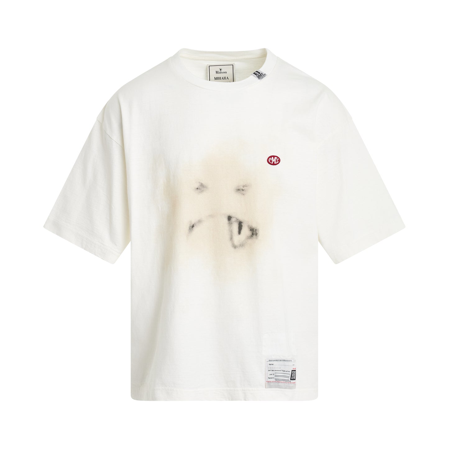 Sad Face Printed T-Shirt in White