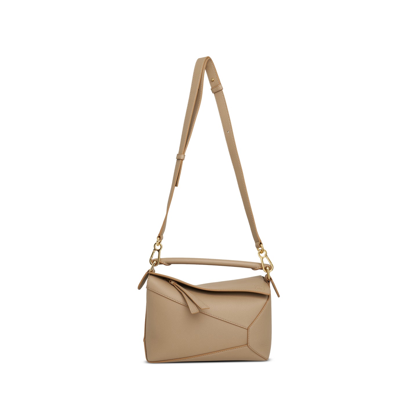 Small Puzzle Edge Bag in Soft Grained Calf in Sand