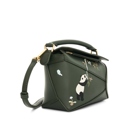 Suna Fujita Panda Mini Puzzle Edge Bag in Bottle Green