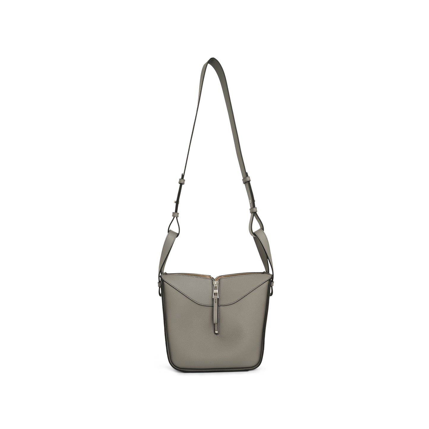 Compact Hammock Bag in Soft Grained Calfskin in Pearl Grey