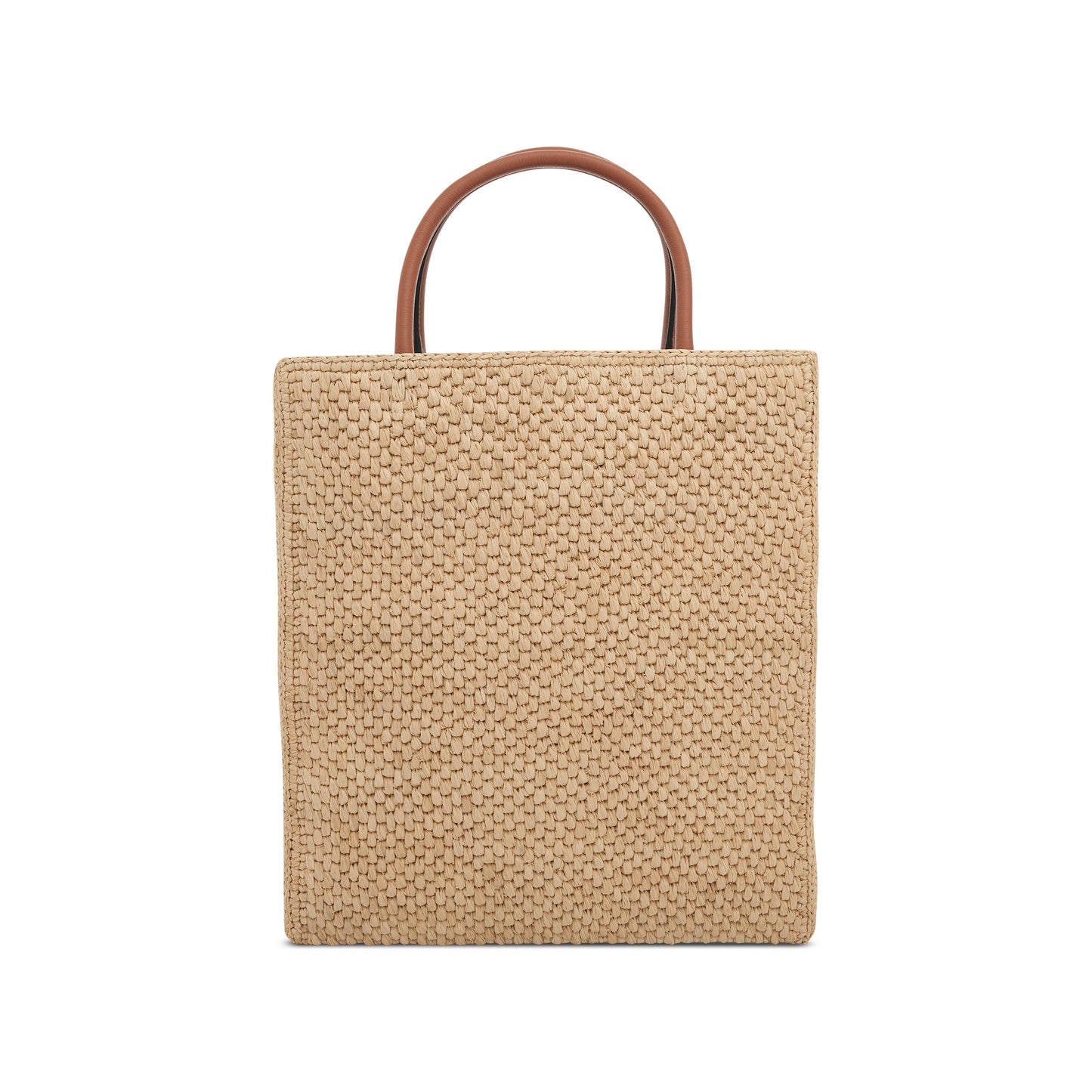 Standard A4 Tote Bag in Raffia in Natural/Black