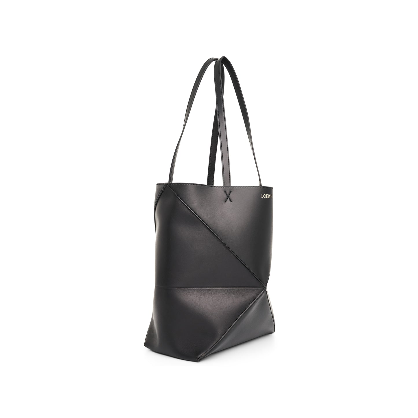 Medium Puzzle Fold Tote Bag in Black