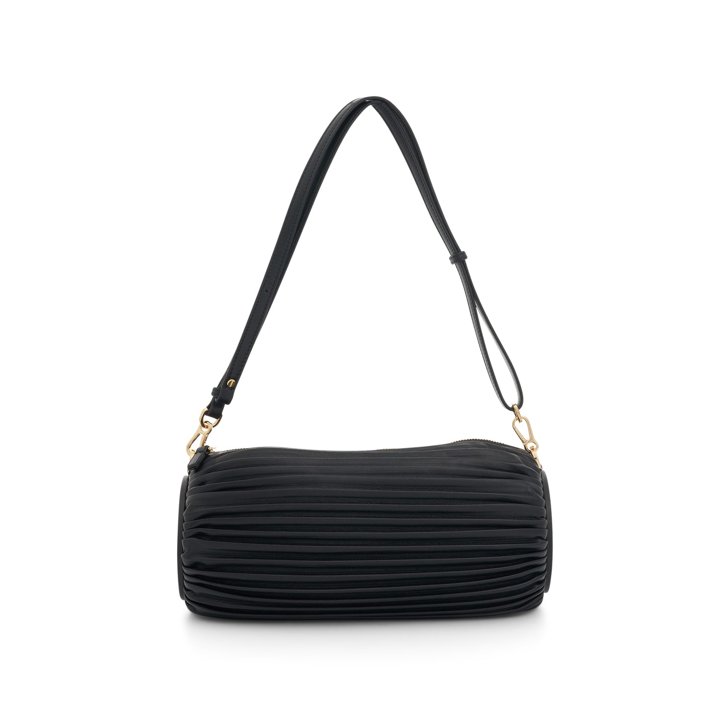 Bracelet Pouch Bag in Pleated Nappa in Black