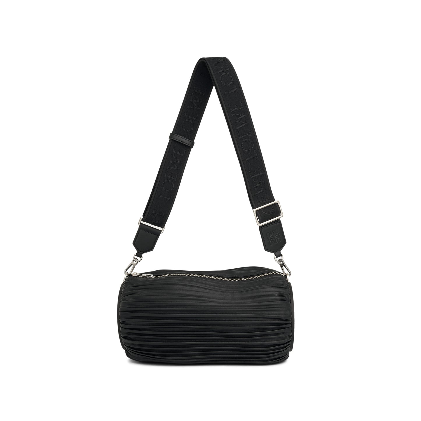 Large Bracelet Pouch Bag in Pleated Nappa in Black