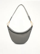 Small Loewe Luna Bag in Satin Calfskin and Jacquard Strap in Pearl Grey