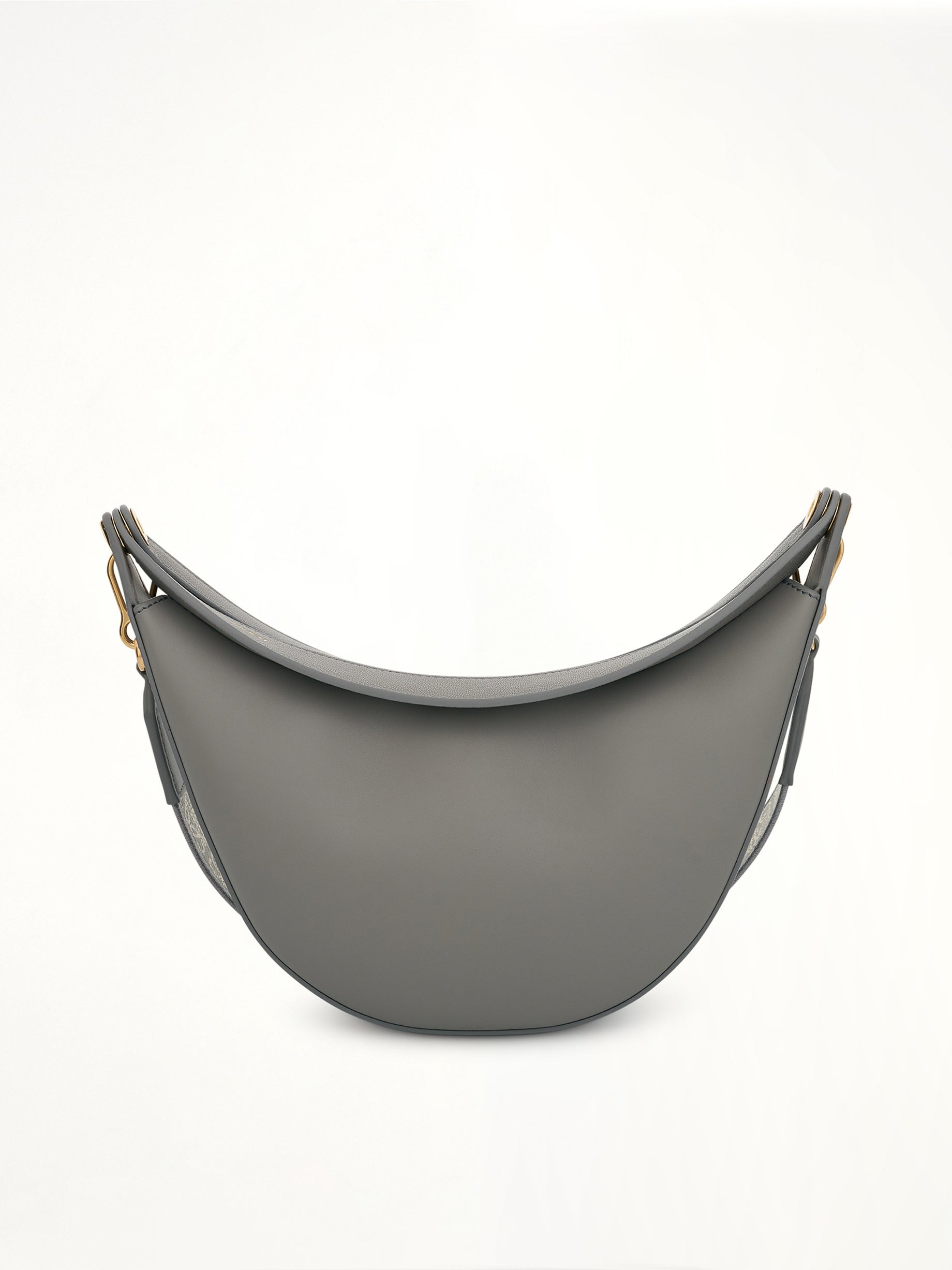 Small Loewe Luna Bag in Satin Calfskin and Jacquard Strap in Pearl Grey