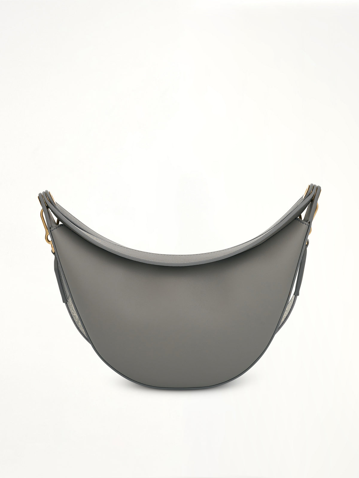 Small Loewe Luna Bag in Satin Calfskin and Jacquard Strap in Pearl Grey