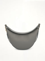 Small Loewe Luna Bag in Satin Calfskin and Jacquard Strap in Pearl Grey