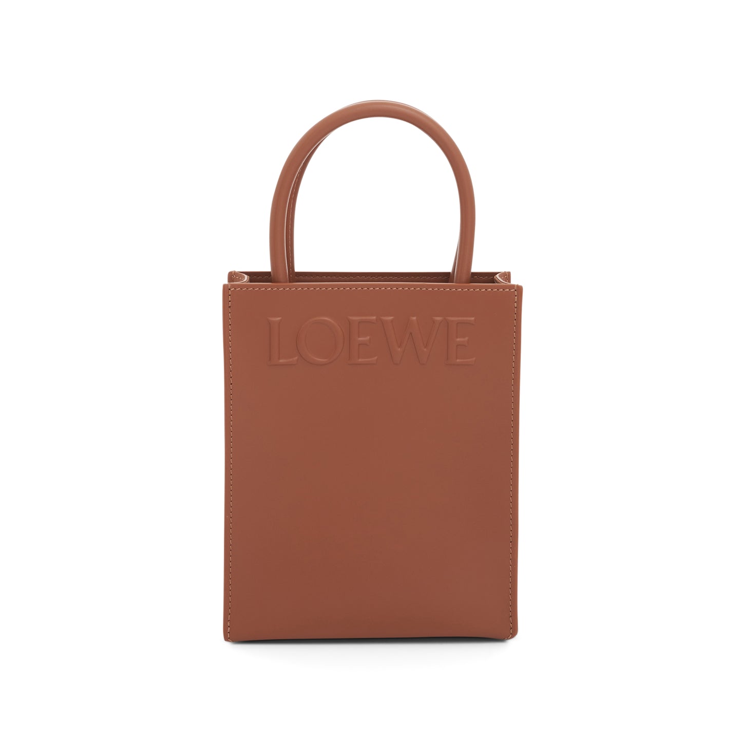 Standard A5 Tote Bag in Sleek Calfskin in Tan