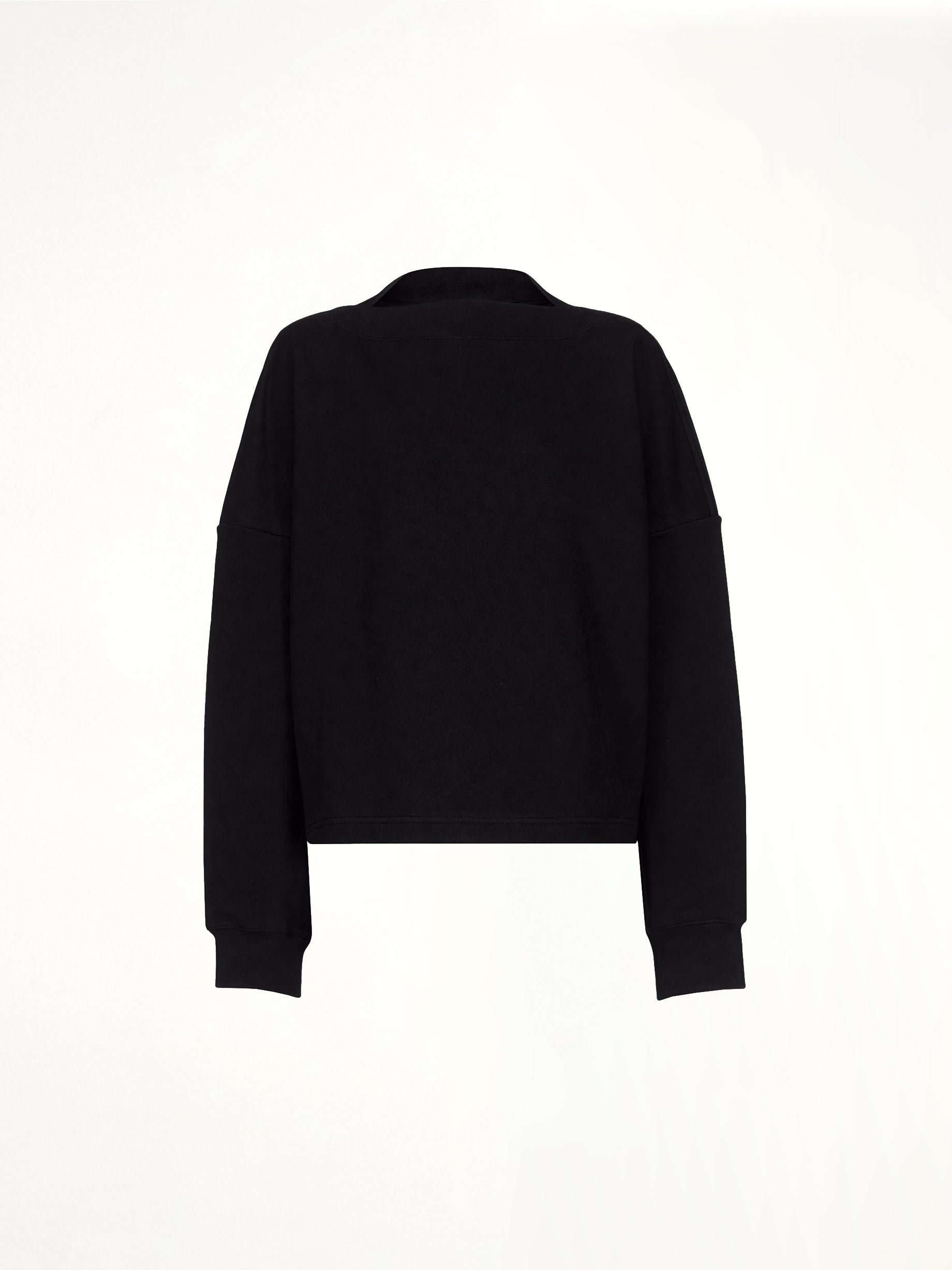 ALAIA Boatneck Sweatshirt in Black Product Photo from MARAIS