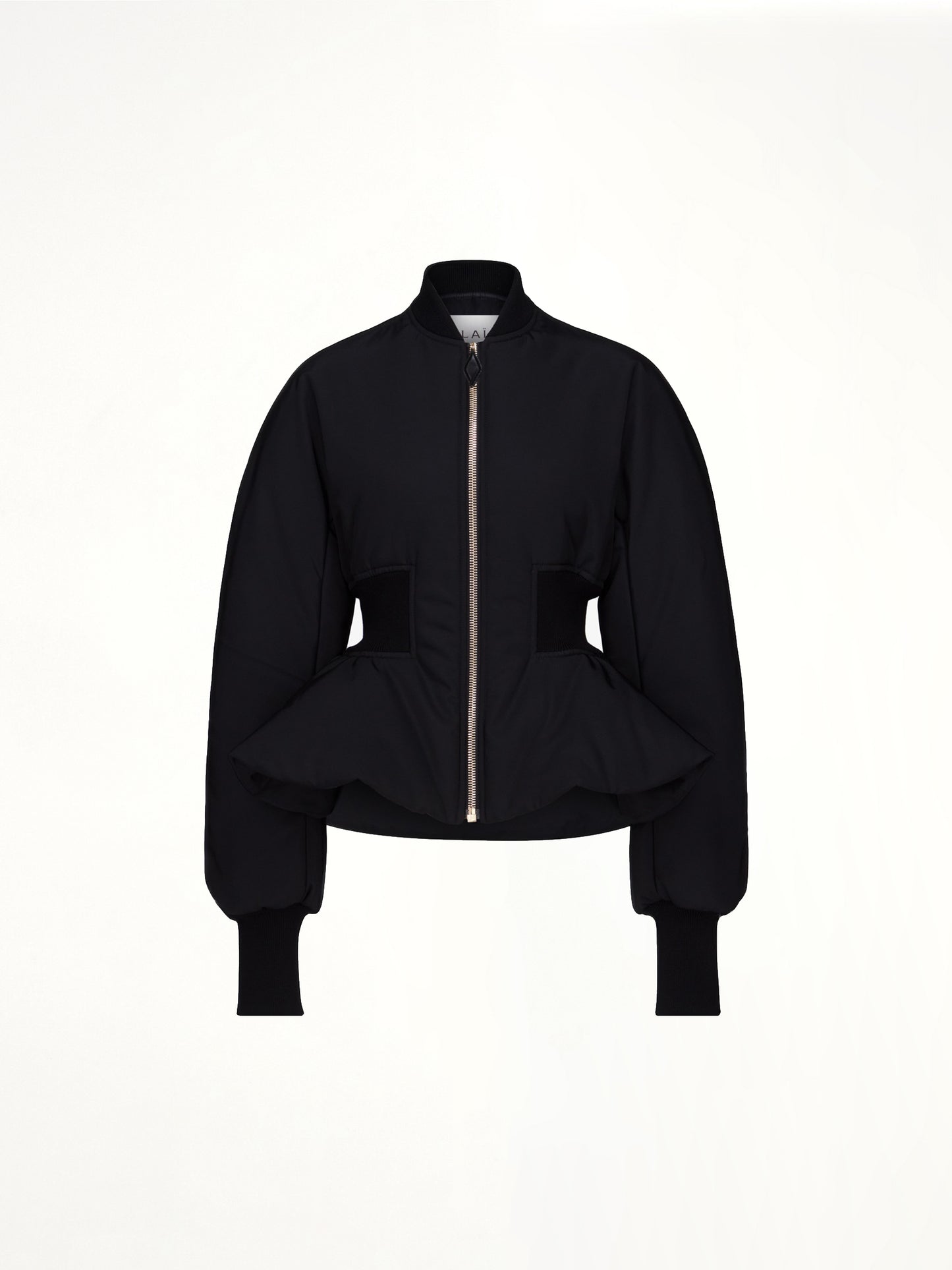 Peplum Bomber in Black