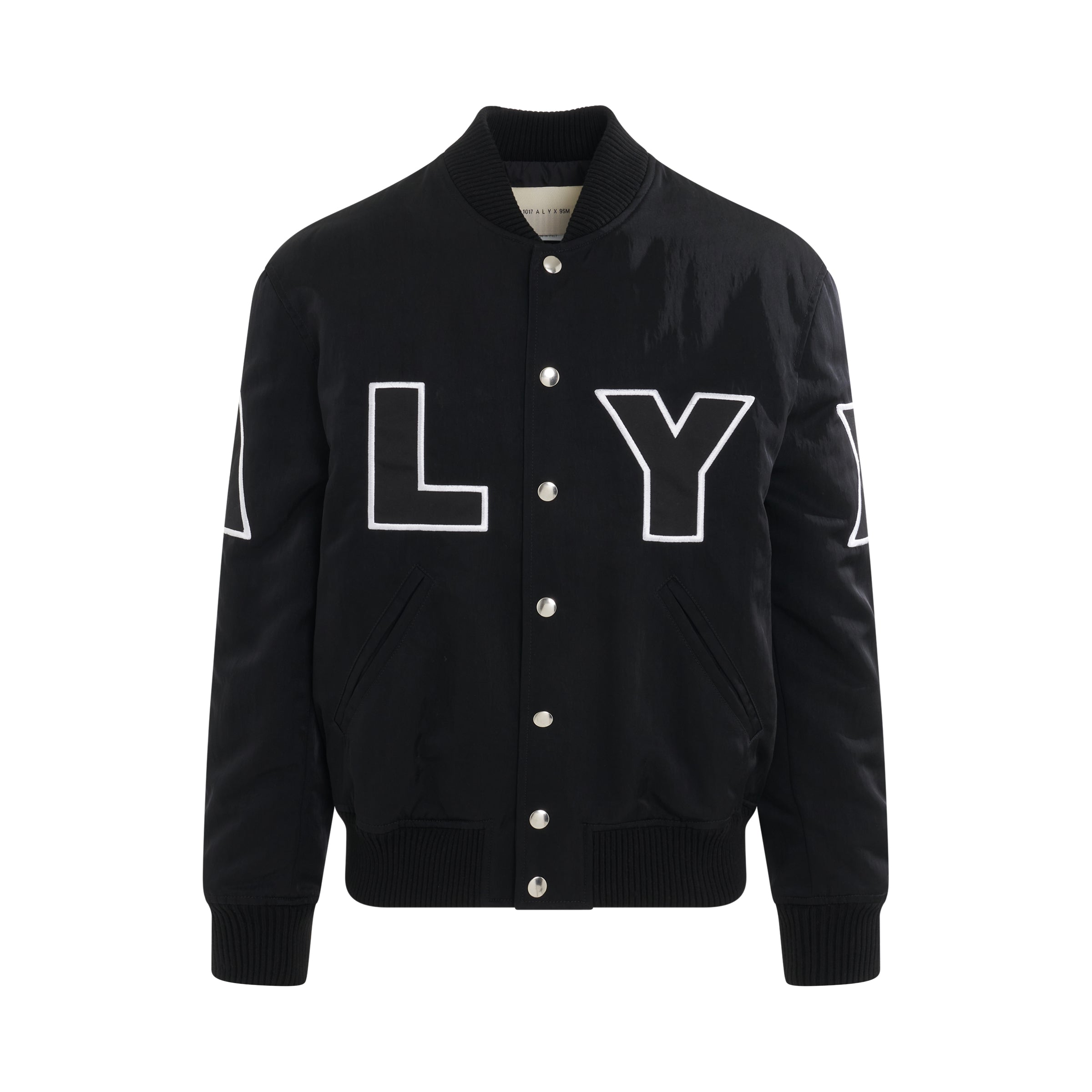 1017 ALYX 9SM Nylon Logo Varsity Jacket in Black – MARAIS