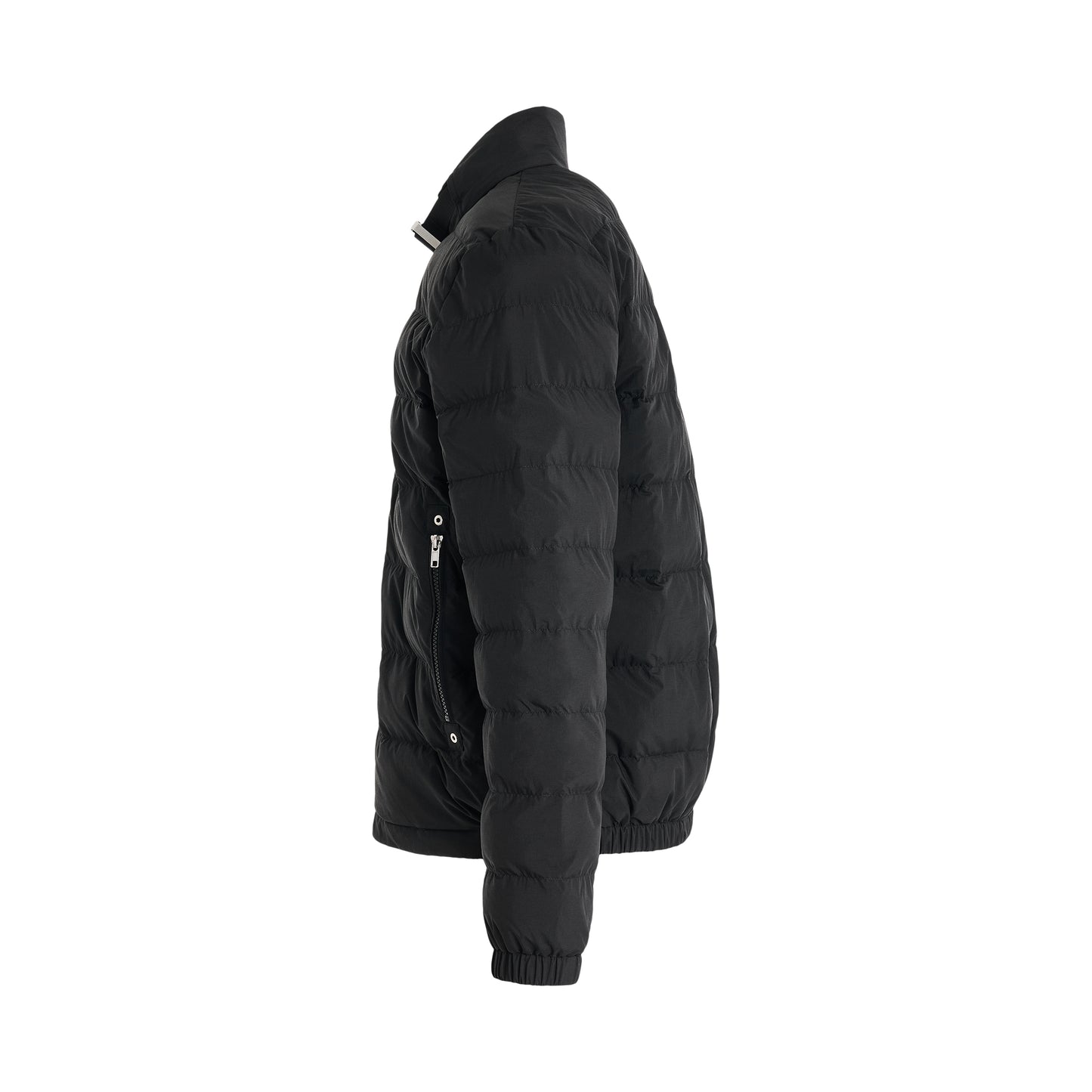 Lightweight Buckle Puffer Jacket in Black