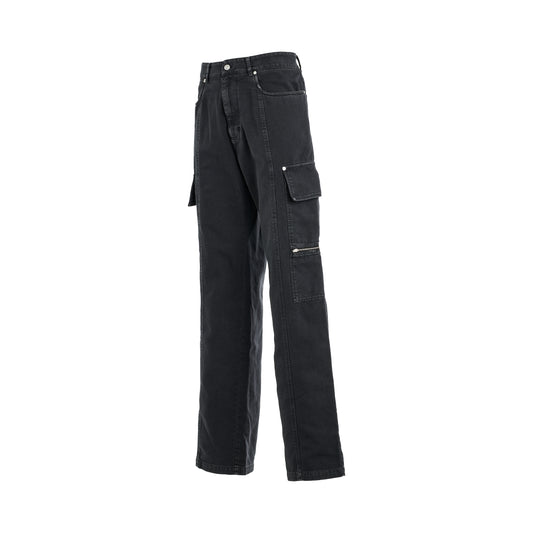 Skater Cargo Pants in Washed Black