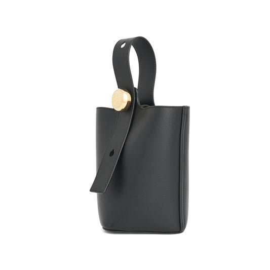 Mini Pebble Bucket Bag in Black