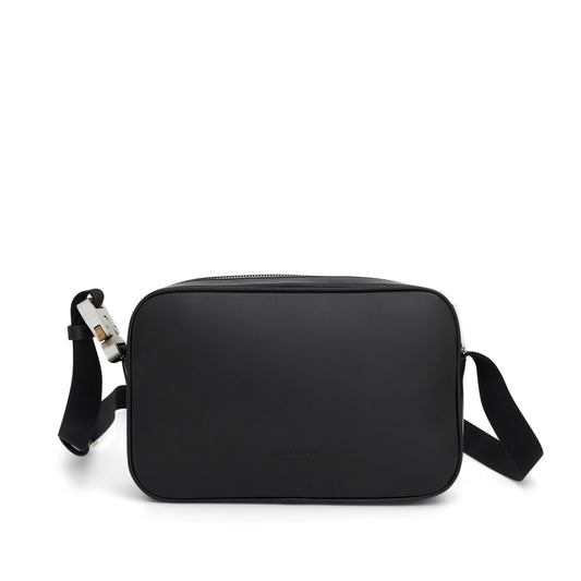 Leather Buckle Crossbody Bag in Black